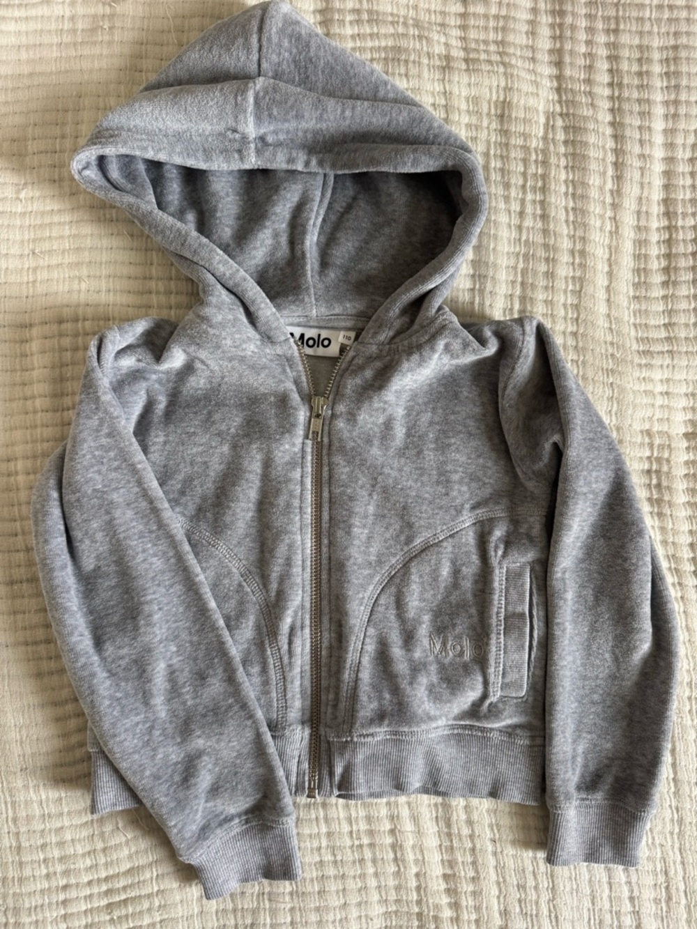 Molo Gray Hooded Zip Sweatshirt